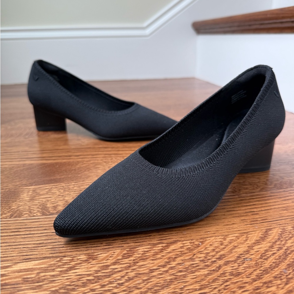 VIVAIA Tracy Pro Chunky Heels Knit Black Comfort Pointed Toe Classic Office‎ 36